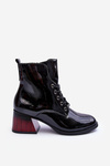 Heeled Lacquered Boots Black Luloshe