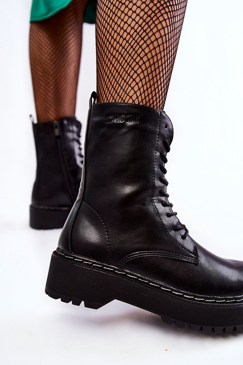 Botki Glany Skóra Ocieplane Czarne Big Star II274109