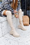 Tall Boots With Decorative Element Beige Masha