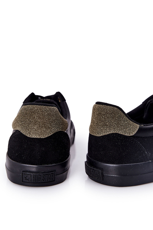 Men's Leather Sneakers Big Star II174008 Black-Khaki