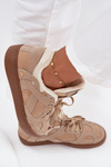 Women's Sneakers on Platform with Furry Lining Beige Solvia