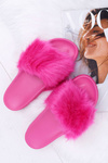Women's Flip Flops With Fur Fuchsia Fur