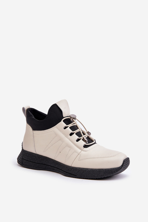 Damskie Buty Sportowe Skóra Naturalna Zamek Beżowe Artiker 55C0035