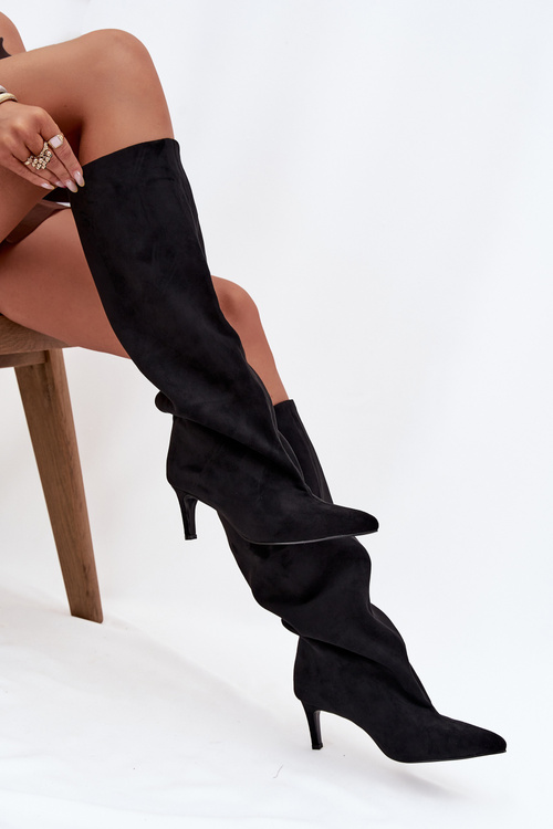 Slip-on Women's Boots on Heel Black Taffine