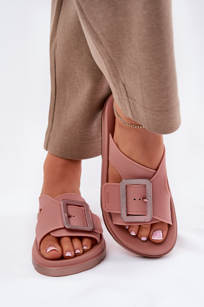 Fragrant women's flip flops with decorative buckle ZAXY RR285077 dirty pink
