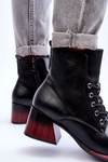 Leather Heeled Boots Black Luloshe