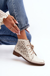 Lace-up Women's Ankle Boots Zazoo 2871 Gold Distressed