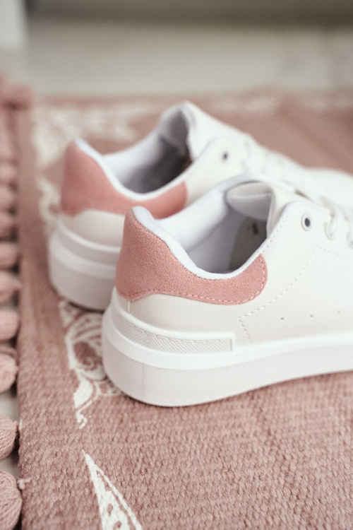 Dziecięce Sportowe Buty Sneakersy Biało-Różowe Bilbo