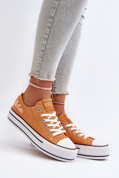 Trampki Gruba Podeszwa Damskie Pomarańczowe Lee Cooper LCW-24-31-2216