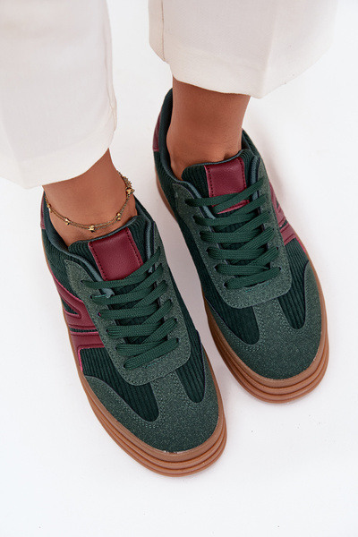 Velvet Women's Sneakers on Platform Green Skye