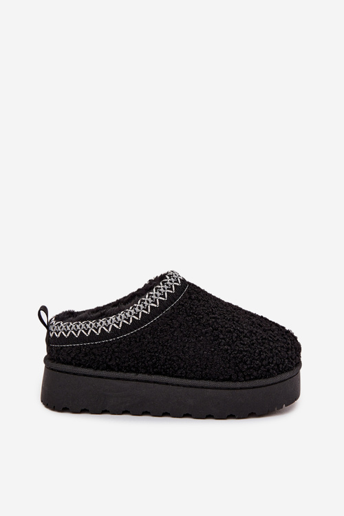 Children Youth Snow Boots With Sheep Fur Type Black Selathiel