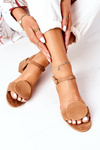 Suede Sandals On A Block Heel Maciejka 5198A-29 Camel