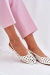 Embellished Ballet Flats On A Flat Heel White Nilarisela