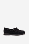 Women's Flat Loafers with Laces Black Zalina