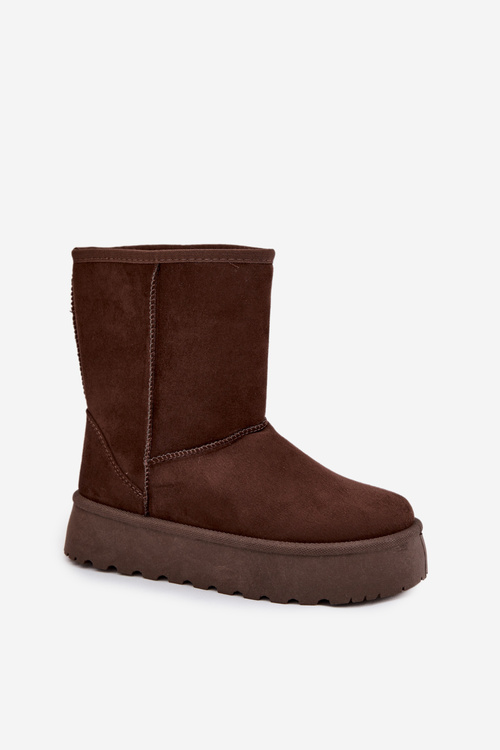 Ladies Insulated Snow Boots With Fur Chocolate Abrams