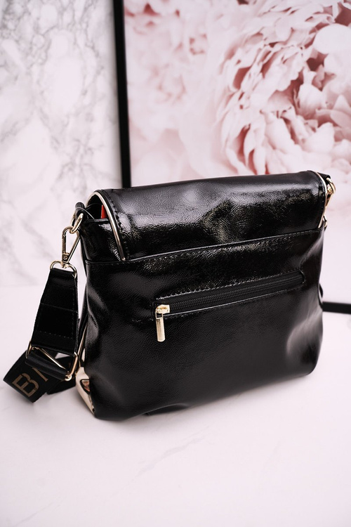 Women's Messenger Bag LAURA BIAGGI Patent Black