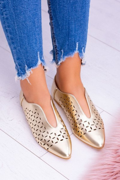 Lu Boo Gold Women's Slip-on Half Shoes Synthia