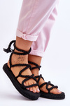 Tied Sandals On A Massive Platform Black Can't Wait