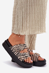 Womens Slippers With Buckles On Platform Zebra Nilatha