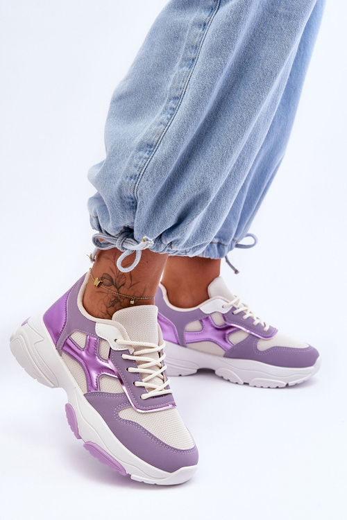 Women's Lace-up Sneakers Purple Cortes