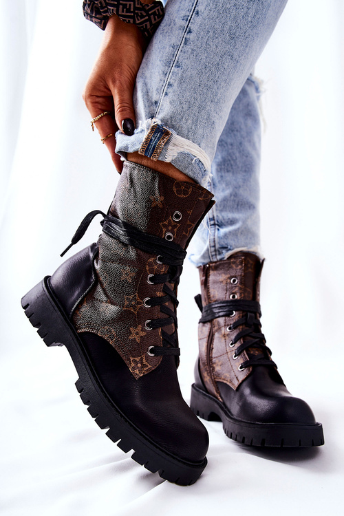 Leather boots Brown and black Lonevis