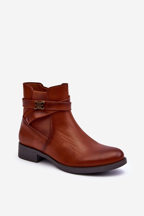 Women's Flat Heel Boots Brown Noria