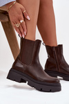 Insulated ankle boots with zipper chocolate Niviane