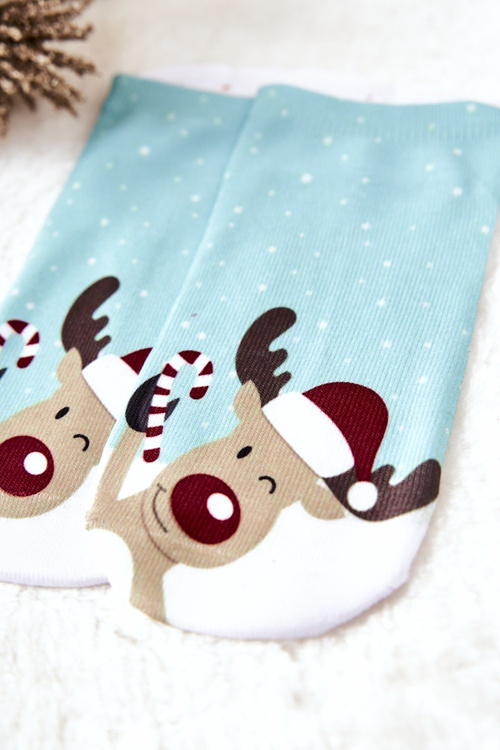 Feet Socks Reindeer Green