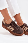 Women's Platform Sneakers Made Of Natural Suede Chocolate Eldira