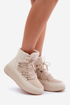 Low Snow Boots On Platform Light Beige Naliora