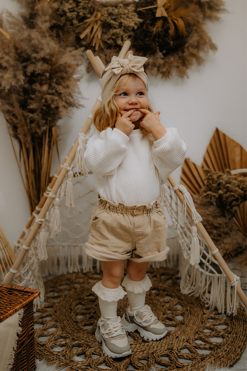 Dziecięce Sportowe Buty Sneakersy Beżowe Rommie