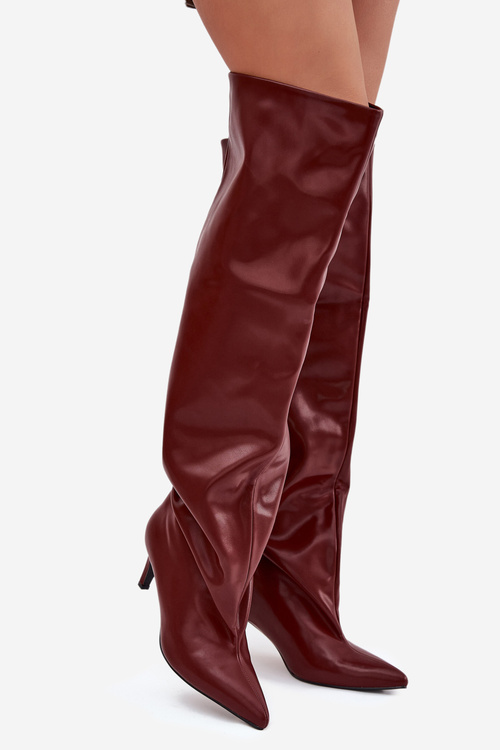 Women's High Heel Slip-On Boots Bordeaux Mavilla