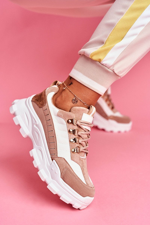 Sporty Women's Shoes Beige and White Palmas