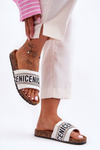 Sandals With Rhinestones On Cork Heel White Be Nice 