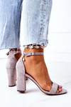 Suede High Heel Sandals Grey Florence