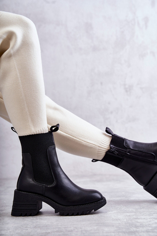 Women's Warm Boots On Heel Black Abella