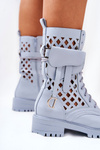 Openwork Boots With A Purse Blue Rock Star