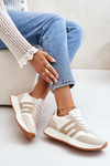Buty Sportowe Sneakersy Platforma Beżowe Thari