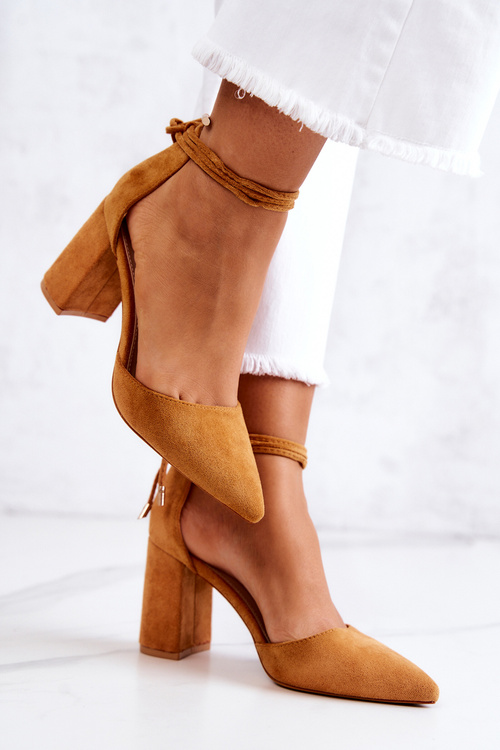 Pumps On A Bar Tied Camel Lettice