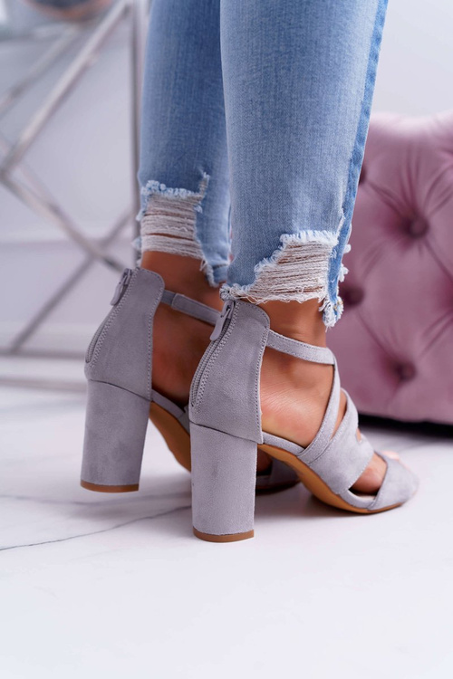 Women's Stiletto Sandals Suede Grey Lemilia