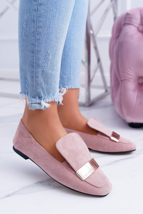 Mokasyny Damskie Z Blaszką Złote Lordsy Lu Boo Harlem