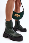 Leather Ankle Boots Women's Green Lemar Anceria