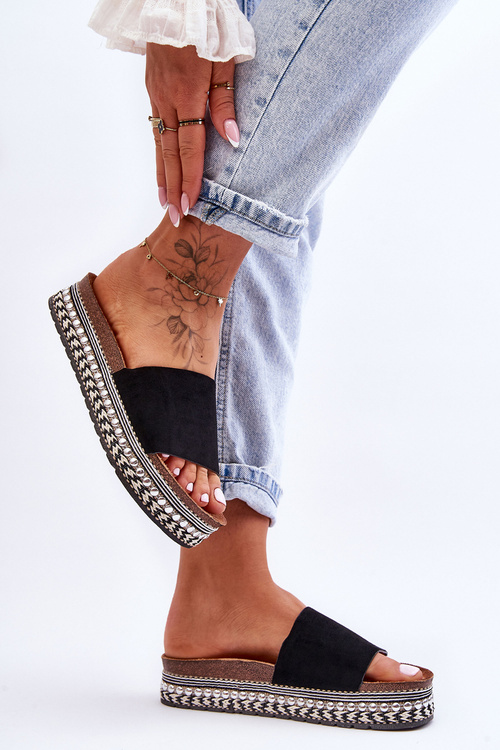 Women's Smooth Suede Slippers Black Hayen