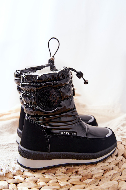 Woolen Insulated Snow boots Black Lucia