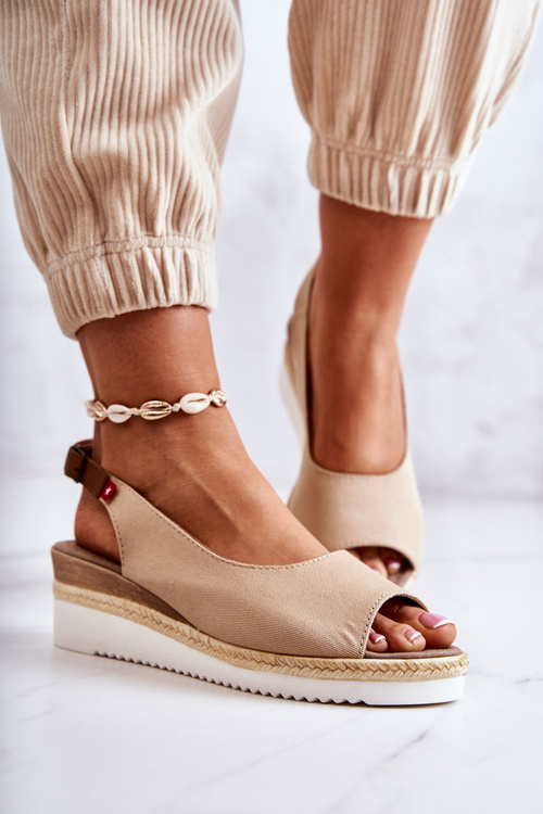 Women's Sandals On Wedge Big Star JJ276049 Beige