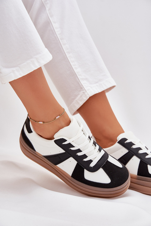 Women's Platform Sneakers Black-White Sivirae