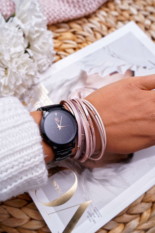 Women's Bracelet Row Wide Pink Crystals Michiko