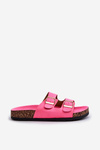 Women's Slip-On Cork Sole Neon Pink Sandals Cortina