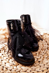 Children's Spring Lacquered Black Boots from Semissa