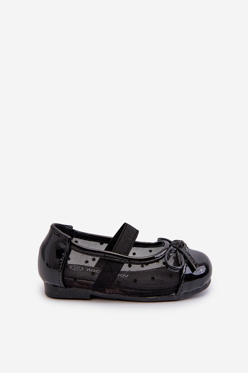 Black Children's Ballerina Flats With Bow Jellema